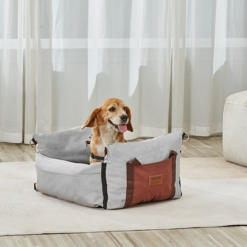 Waterproof Dog Car Booster Seat with Side Handles – Front & Back Seat
