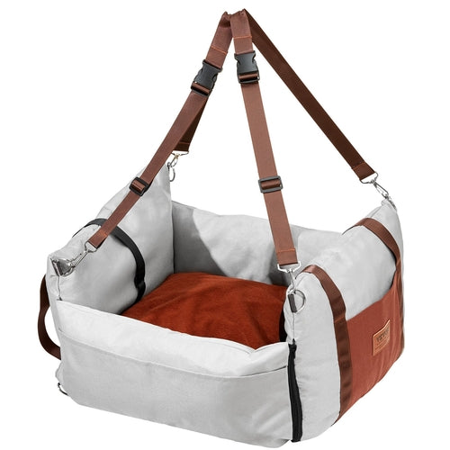 Waterproof Dog Car Booster Seat with Side Handles – Front & Back Seat