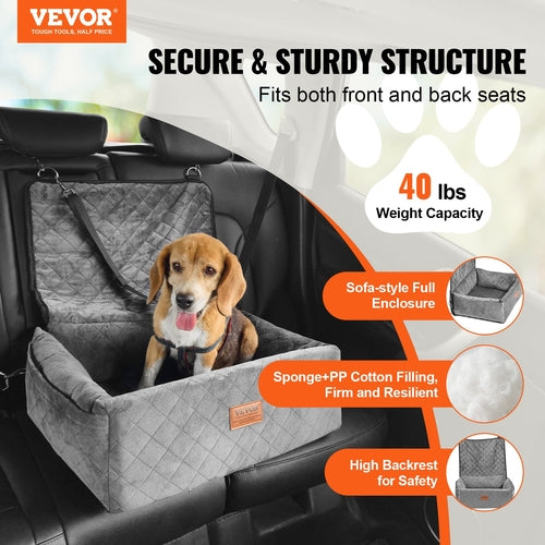 Clip-In Dog Car Seat – Soft Booster Seat for Front & Back Seats