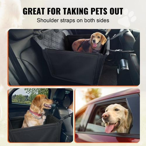 Waterproof Dog Car Seat – Booster Seat with Safety Strap for Back Seat