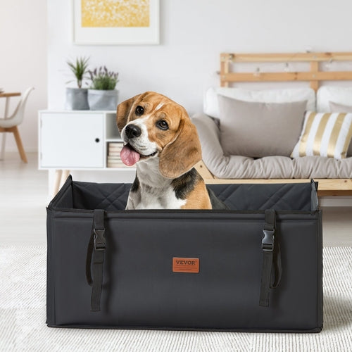 Waterproof Dog Car Seat – Booster Seat with Safety Strap for Back Seat