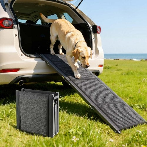 Folding Non-Slip Dog Ramp – Supports up to 250 lbs, Aluminium Frame