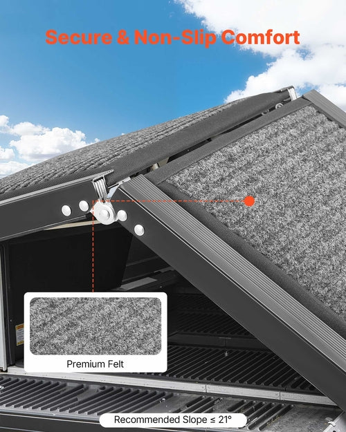 Folding Non-Slip Dog Ramp – Supports up to 250 lbs, Aluminium Frame