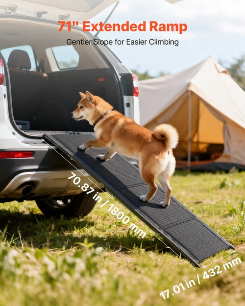Folding Non-Slip Dog Ramp – Supports up to 250 lbs, Aluminium Frame
