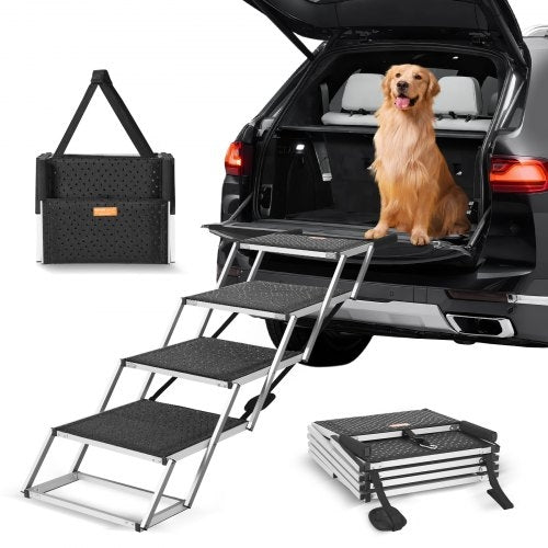 Foldable Dog Car Stairs – Non-Slip Pet Steps for Cars, Beds & Sofas (Supports up to 113 lbs)