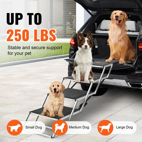 Foldable Dog Car Stairs – Non-Slip Pet Steps for Cars, Beds & Sofas (Supports up to 113 lbs)