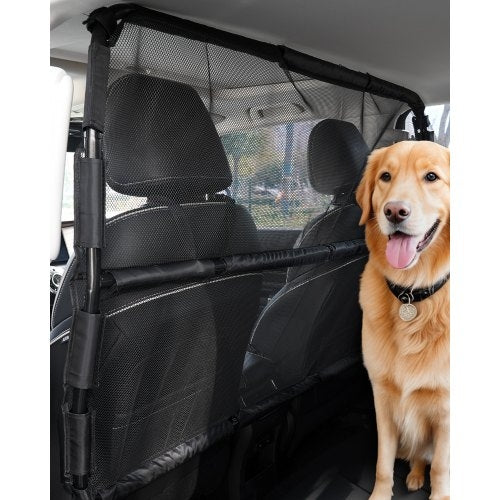 Dog Car Barrier – 56" Wide Mesh Divider for Front Seat Installation